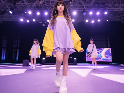 el garden Full-body photo of a pretty Japanese girl walking on  c6141661-c818-4997-b170-61aa12a40869